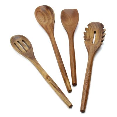 China Sustainable Multifunctional Acacia Spatula Spoon Turner Wood Pocket Cookware Set Wooden Kitchen Utensils for sale