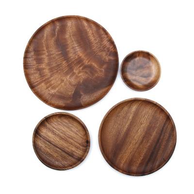 China Best Viable Selling Wooden Cake Pan Round Wooden Charger Plates Walnut Charcuterie for sale