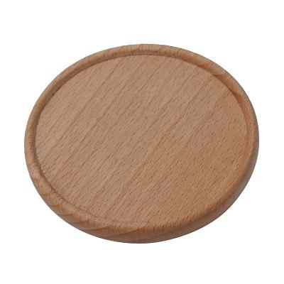 China Custom Beech Logo Wood Coaster ECO-FRIENDLY sustainable for table for coffee mugs for sale