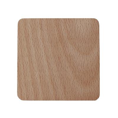 China Amazon Logo Square Beech Wooden Tea Cup Sustainable Custom Coaster Wooden Coaster For Beverage for sale