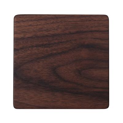 China Sustainable Walnut Cup Pads Table Drink Coffee Milk Wood Cup Mats Wooden Coaster for sale