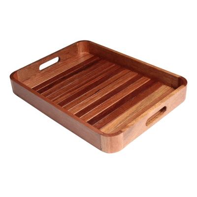 China Eco-Friendly Warm Custom Rustic Wood Serving Tray Wholesale Wooden Serving Tray Antibacterial With Handles for sale