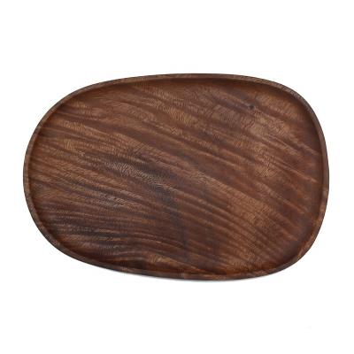 China Sustainable Fast Delivery Serving Tray Wooden Steak Kitchen Acacia Wood Dish Chargers for sale