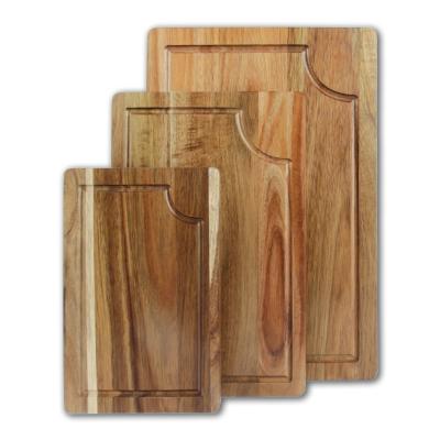 China Sustainable High Quality Wooden Cutting Board Set with Juice Groove Acacia Wood Cutting Plates for sale