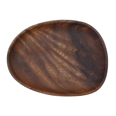 China High Quality Sustainable Kitchen Acacia Wood Dish Charger Solid Wood Dish for sale