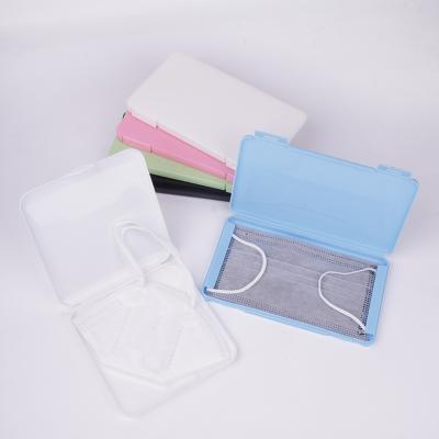 China 2020 Viable New Plastic Portable Antibacterial Storage Case Facemask Box For Masks Storage Box pp Cover Rectangle Dust Box LOGO for sale