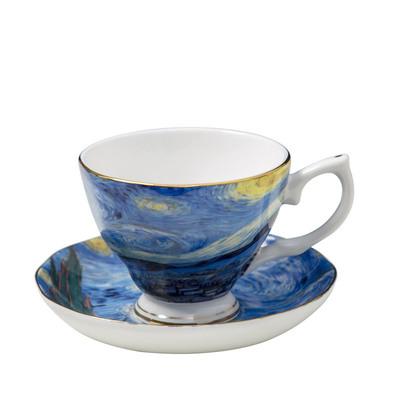 China Steamable Factory Supply Good Price Moq 300sets 0.4kg Star Profile Bone China Coffee Set for sale