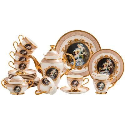 China Factory Direct Sustainable Luxury Bone China Teapot Set English Teapot Slip Cup And Saucer Sets Complete Dinnerware Set Dinnerware for sale