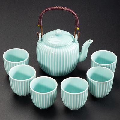 China Viable Good and Inexpensive Chinese 7Pcs Teapot Set Troditional Pottery Pot Porcelain Oriental Tea Set for sale