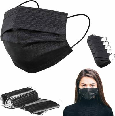 China All Manufacturer Price Wholesale 3 Ply Disposable Black Face Mask With Melt-Blown Black for sale