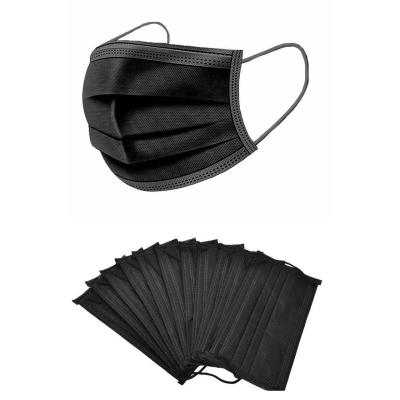 China All Factory Supply 3ply Disposable Earloop Face Mask Black Disposable for sale