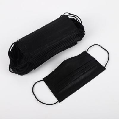 China All Black 3ply Wholesale Adult Disposable Dust Box Price 50PCS Face Mask Face Masks for sale