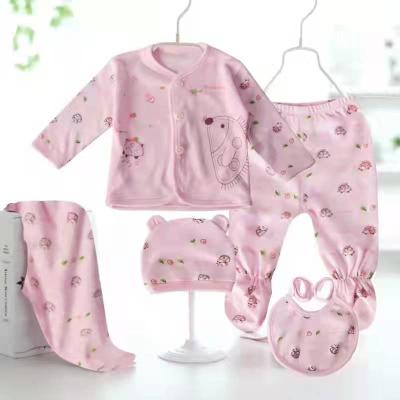 China Anti-static Comfortable Infant Clothes Sets 5pcs Baby Dressing Suits Newborn Clothes Sets Baby Gift Bulk Wholesale Set for sale