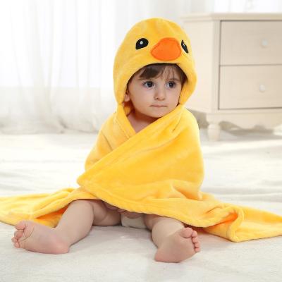 China Cute Animal Baby Hooded Covering Baby Designs Anti-bacteria Sleep Wrap Blanket Toddler Warm Soft Fleece Wrap Covering for sale