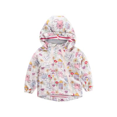 China Anti-shrink Cream Jacket Baby Coat Striped Lined Long Sleeve Baby Jackets Girls Winter for sale