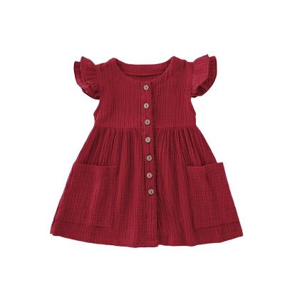 China Breathable Factory Directly Sell Baby Short Sleeve Bow Design Girls Clothes Babies Dress for sale