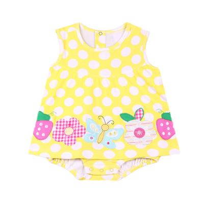 China Lovely baby cotton fabric factory summer baby dresses soft colorful design baby dress for sale