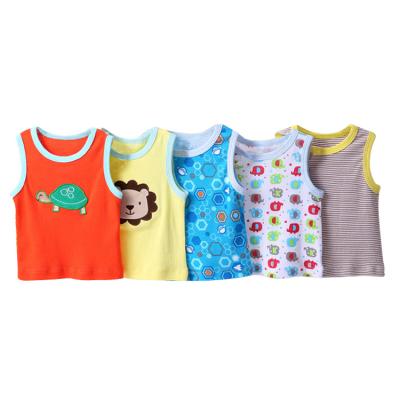 China Breathable Summer Cotton Sleeveless Kids Tops Kid Wear Baby T-Shirt for sale