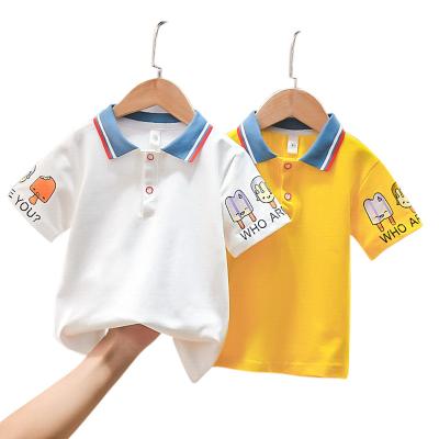 China Breathable Polo 2T-7T Shirt School Uniforms Baby Boy Cotton Kids Clothes Toddler Polo Shirts Summer Short Sleeved for sale