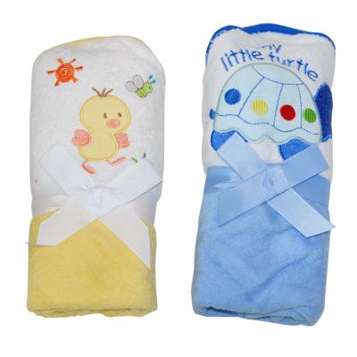 China Anti-pilling 2pcs Set Soft Towel Baby Hooded Baby Blanket Kids for sale