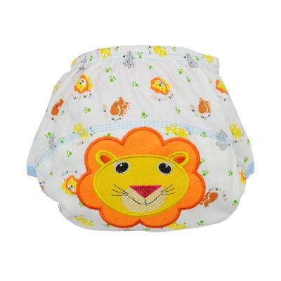 China Embroidered 3 Layers Cotton Potty Cloth Diaper Baby Training Pants for sale