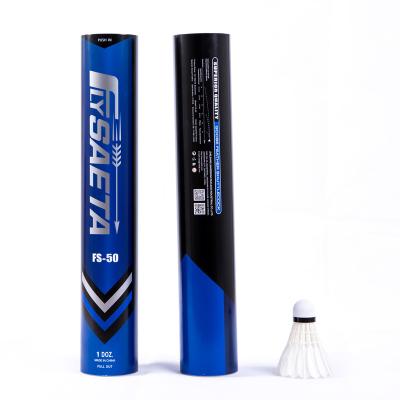 China High quality professional goose feather 12 tubes badminton shuttlecocks tournament shuttlecocks No.50 for 75/76 speed sports club for sale