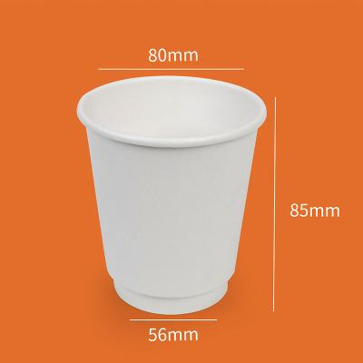 China Wholesale Custom Logo Coffee Tea Paper Cup Double Wallpaper Biodegradable Disposable Double Cup Quality Biodegradable Wallpaper Coffee Cup for sale