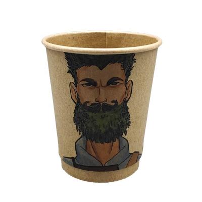 China Eco Friendly Biodegradable Disposable PLA Coated Custom Printed Coffee Paper Cups Single Wall Paper Cups For Cold Drinks for sale