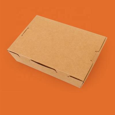 China 1200ML Output Biodegradable Paper Containers Kraft Lunch Box Wholesale Disposable Flat Cover Meal Food Boxes Kraft Paper Cover For Sale for sale