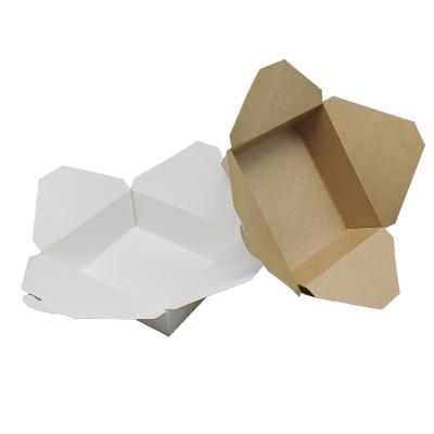 China Recyclable Kraft Paper Take Away Food Box High Quality Disposable Kraft Lunch Box Customized Salad Take Away Boxes 450PCS/CNT for sale