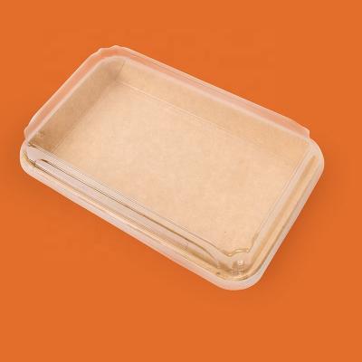 China Biodegradable Paper Biodegradable Disposable Food Packaging Packaging Take Out Window Fruit Salad Paper Sushi Boxes With Logo for sale