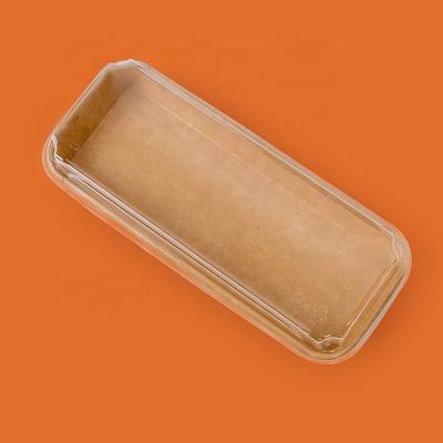 China Recyclable Custom Boxes Sushi Squeeze Disposable Food Packaging Container Eco-Friendly Packaging Container Greaseproof Paper Sushi Box for sale