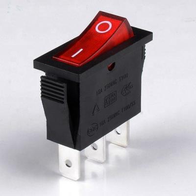 China High Quality Plug 16(6) 250V T125 55 3 Pin 28X10.5 Illuminated Rocker Switches On/Off for sale