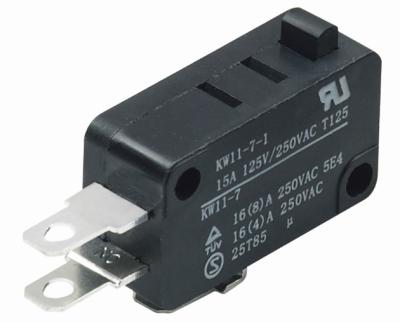 China 3 Position Mini Snap Micro Switch CE SPST 25A VDE Action Micro Switch T125 KW11-7 for sale