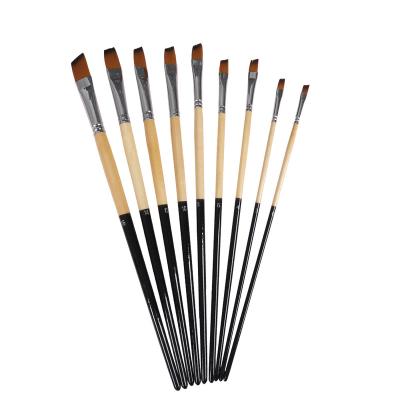 China Haihui Chinese Ancient Inscription Brush Chinese Inclined Crest Long Rod Watercolor Acrylic Paint Brush Black Two-tone Set Wooden Handle Aluminum Brush Hook Pen Set for sale