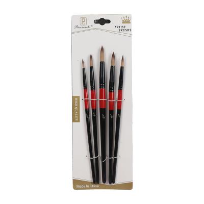 China Haihui Chinese Ancient Inscription Brush New 5pcs High Quality Acrylic Artist Paint Brushes Watercolor Oil Double Color Hair Oil Painting Nylon Brush Set for sale