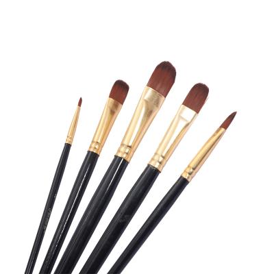 China Chinese Haihui Antique Inscription Brush Wholesale Nylon Hair Wooden Handle Watercolor Oil Paint Brush Set For Painting Professional Watercolor Art Supplies for sale