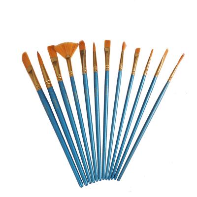 China Chinese Haihui Ancient Inscription Brush Custom Watercolor Nylon Multi Shaped Painting Brush Set Art Students Acrylic Oil Paint Brush Long Handle Brushes 12 Packs for sale