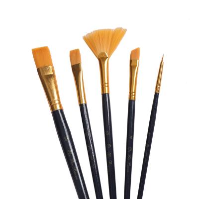 China Chinese Ancient Inscription Brush Haihui Custom 6 Pcs Nylon Hair Wood Handle Copper Tube Paint Brushes Watercolor Oil Brush Set For Artist for sale