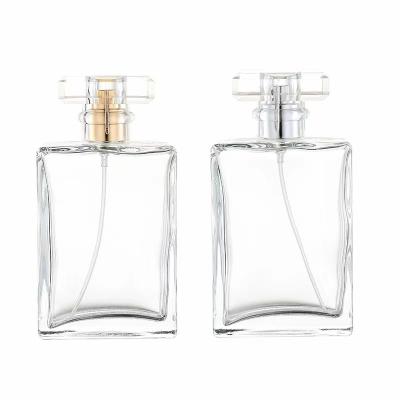 China Cosmetic Wholesale 100ml 50ml Custom Spray Refillable Empty Glass Perfume Bottle for sale