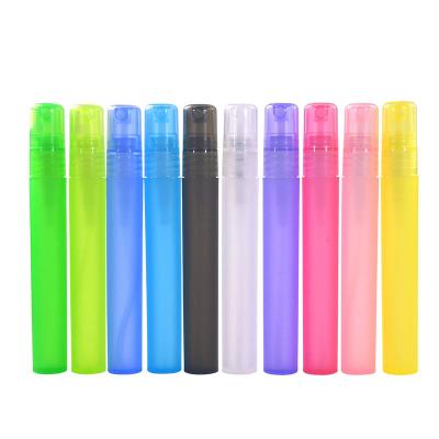 China Perfume Mini Portable pen 10ml Frosted Plastic Tube Empty Refillable Perfume Bottles Spray 10ml Pp Perfume Bottle pen for sale