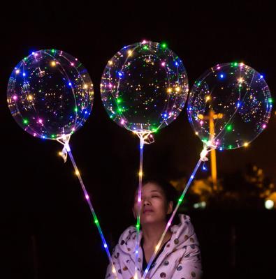 China New Style Eco-friendly LED Bobo Balloons Transparent Bobo Balloon Rounded LED Balloons Wholesale for sale