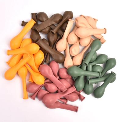 China Wholesale Card Machine Eco-Friendly Pink Lemon Yellow Color Apricot Green Bean Retro Latex Balloons 5inch Thicken Pearl Retro Balloons for sale