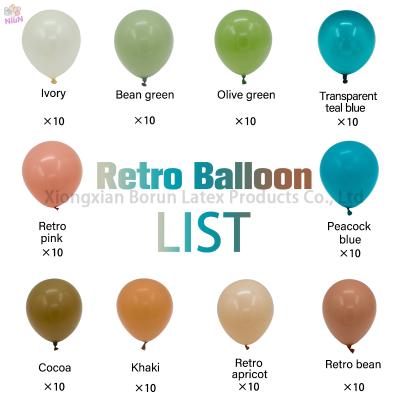 China Cocoa Bean Eco-Friendly Apricot Pink Green Blue Ivory Khaki Pink Balloon Latex Balloons Garland for Wedding Party Latex Decoration for sale