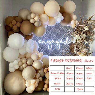 China Retro Coffee Balloons Set Eco - Friendly Chains Balloon Arch Kit For Wedding Birthday Celebration Party for sale