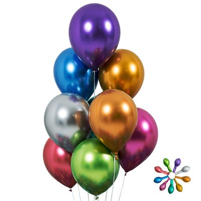 China Eco-friendly Custom Metallic Gold Metallic Quality 12inch Balloons For Birthday Balloon for sale