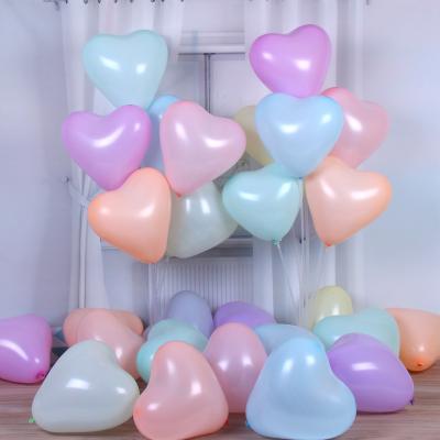 China Eco-friendly 2.2g Macaron Balloons Colorful Heart Shape Balloon Party Supplies for sale