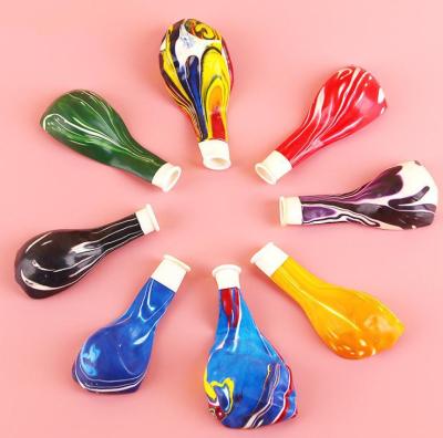 China Thickening Latex Balloon Ink Graffiti Cloud Agate Balloon Birthday Party Decoration Agate Border Eco-friendly Balloon for sale