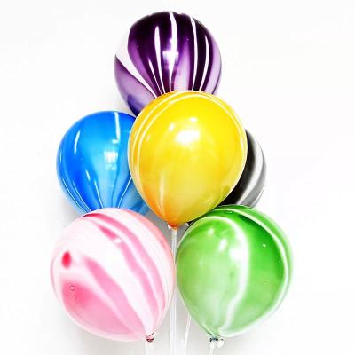 China Eco-friendly decoration agate balloon wedding marble balloons colorful agate latex balloon birthday party for sale