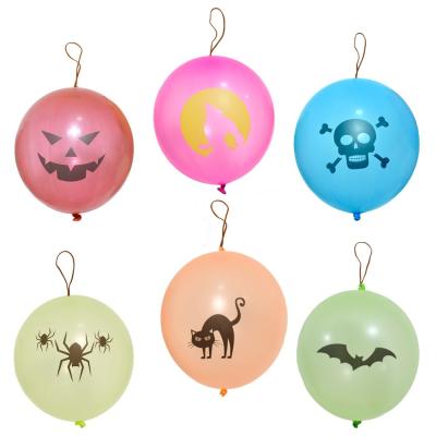 China Best Quality Punch Balloons Custom Printing Eco-friendly Purple Green Blue Orange Red Balloons For Halloween for sale